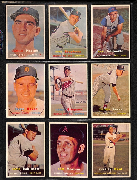 Lot Of 57 1957 Topps Baseball Cards w. Gil Hodges